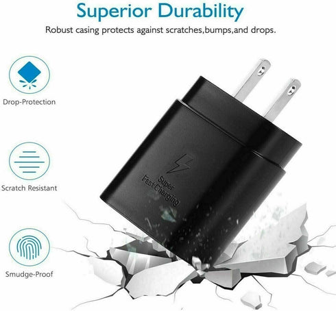 Type C Charger, 25W USB-C PD Fast Charging with 6ft Cable for Samsung Galaxy