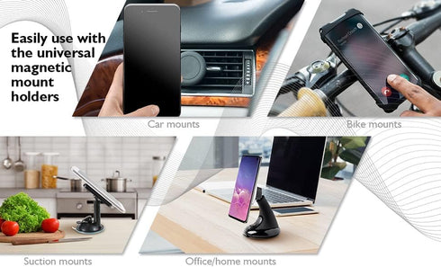 SALEX 1 inch Set 32 3M Cell Phone Metal Stickers for Magnetic Car Mount. Replacement of Mini Magnet Metal Plates. Black