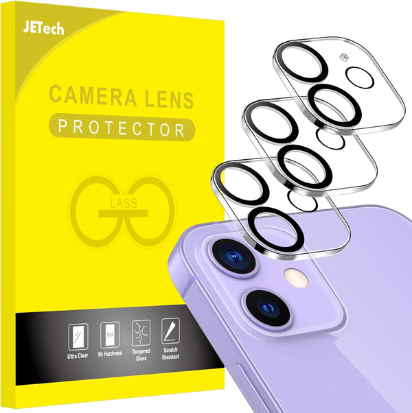 JETech 9H Tempered Glass Camera Lens Protector for iPhone 11 & 12 mini, HD Clear, Anti-Scratch, 3-Pack, Case Friendly.