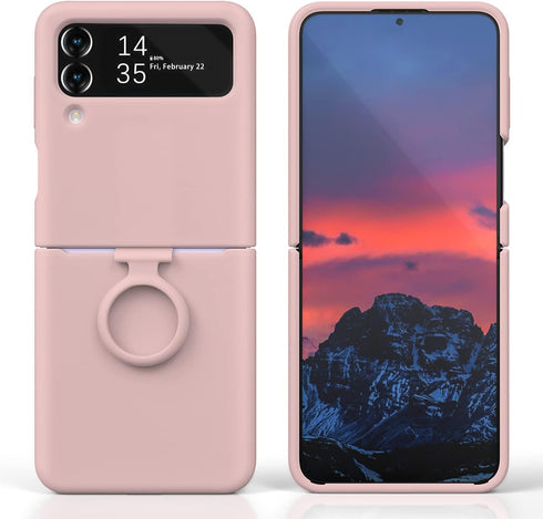 E Segoi 4 4 5G Designed for Galaxy Z Flip Case, Liquid Silicone Gel Rubber Shockproof Case Soft Microfiber Cloth Lining