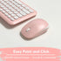 X9 Pink Keyboard and Mouse Combo - 2.4G Wireless Cute Colorful Wireless Set (110 Keys and 18 Shortcuts) for PC and