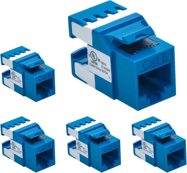 Cat.6 RJ45 110 Type 180 Keystone Jack, 5-Pack, Blue