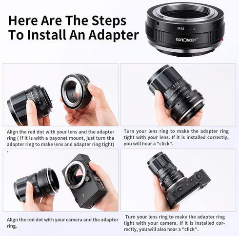 K&F Concept M42-L Lens Mount Adapter, Manual Focus for M42 Lens to L Mount Camera Body