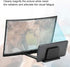 T angxi 12'' 3D Curved Screen Magnifier, HD Mobile Video Movie Smartphone Screen Amplifier Projector Cell phne Stand