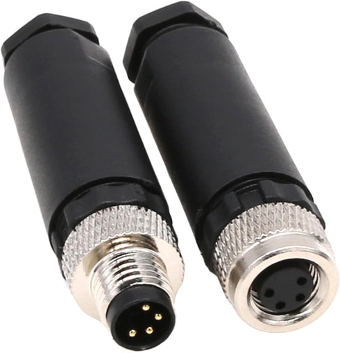 M8 Industrial Circular Sensor Connector, 4 Pin Male & Female A Code Plug, Aviation 8mm Waterproof