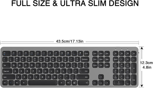 cimetech 2.4GHz Wireless Keyboard with Number Pad Full Size Design for Laptop Desktop PC Tablet, Windows iOS Android