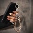 KuuGuu 2 PCS Crystal Beaded Phone Wrist Strap Sparkling Phone Charm Chain Cellphone Lanyard Chain Detachable Beaded