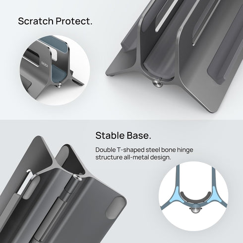 SODI Vertical Laptop Stand for Desk, Gravity Auto Lock MacBook Stand, Aluminum Laptop Holder Vertical Compatible