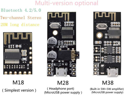 HiLetgo 3pcs M38 Wireless Bluetooth MP3 Audio Receiver Board, BLT 4.2 Lossless Decoder, Wireless Stereo Sound Module