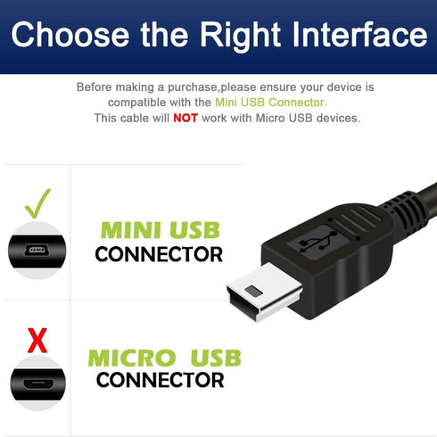 Camera USB Cable, Mini USB Data Transfer Cord for Canon PowerShot/Rebel/EOS/DSLR/ELPH,Sony/Nikon UC-E4 Cameras and Camcorders IFC-400PCU Interface Charge Replacement Computer Cable 6FT by SCOVEE