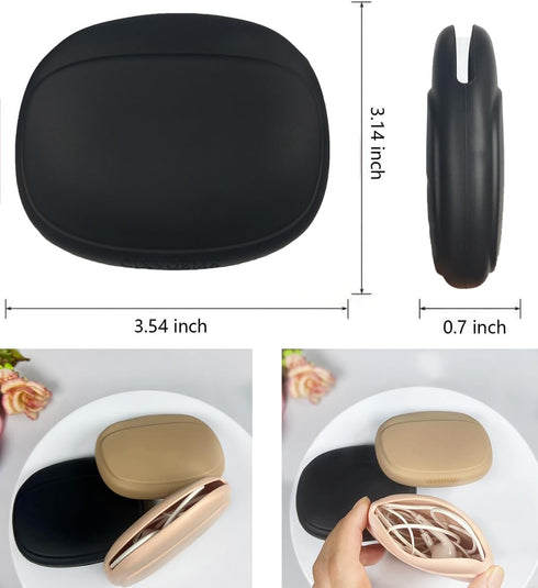 Silicone Headphone Organizer - Data Cable Storage Case - Mini Key Box - Portable Wired Headset Storage Bag (Black - Brown - Nude-3PCS)