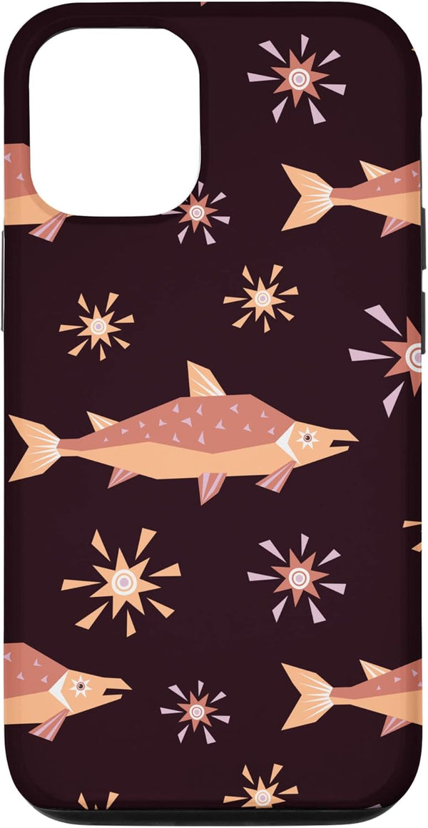 Ocean Salmon Ice Fish iPhone 12/12 Pro Cute Salmon Fish Pattern Case