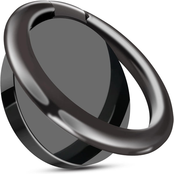 Smooth Alloy Phone Ring Grip Holder, 360 Rotation Finger Ring Kickstand for iPhone, iPad, Samsung, All Smartphones