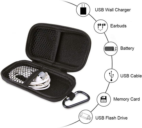 HOOTEK Durable MP3 Player Case, USB Flash Drive Case Bag, 2 Pack EVA Shockproof Hard Carrying Travel Case for