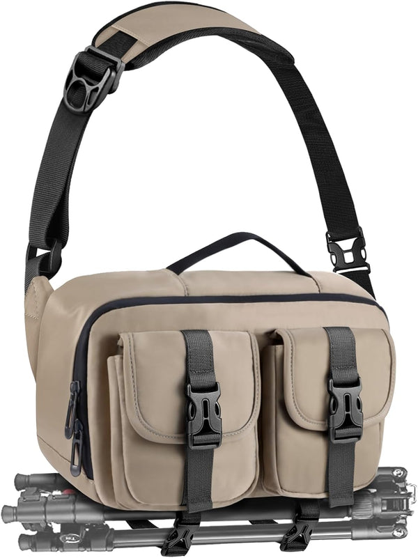 TAAOKA Camera Sling Bag,DSLR Camera Bag with Tripod Holder,Waterproof Camera Shoulder Crossbody