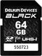 Delkin Devices Black Rugged SDXC Memory Card, UHS-I, C10, U3, V30, Full HD &