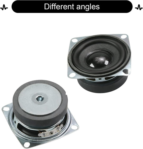 Fielect 2Pcs DIY Magnetic Speaker, 3W 4 Ohm Full Range Stereo Woofer Replacement for Arduino, 52mm Diameter