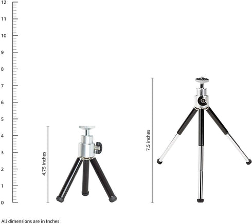 Amazon Basics Mini Tripod, Lightweight, Black