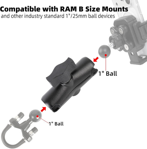 FPN 1" 1" (3.54" Aluminum Alloy Double Socket Arm Compatible with RAM Mounts B Size Ball Components, Fits Industry All
