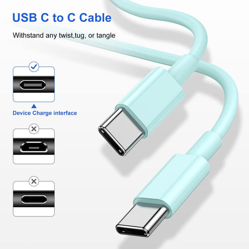 USB C Charger for iPhone 15, 10 FT Fast Charging Cable with USB C to C, iPad Pro Fast Charger Block for iPhone 15