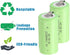 anmas rucci 1.2V 2200mAh 16-Pack Odstore Ni-Cd Rechargeable C Battery Sub C Batteries C Size (Green)