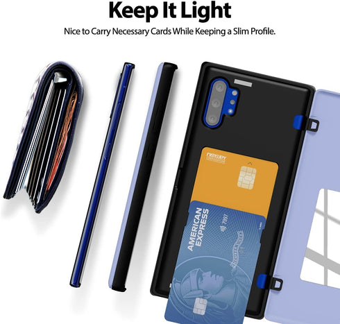 GOOSPERY Galaxy Note 10 Plus Wallet Case, Protective Dual Layer Bumper Phone Case with Card Holder, Lilac Purple