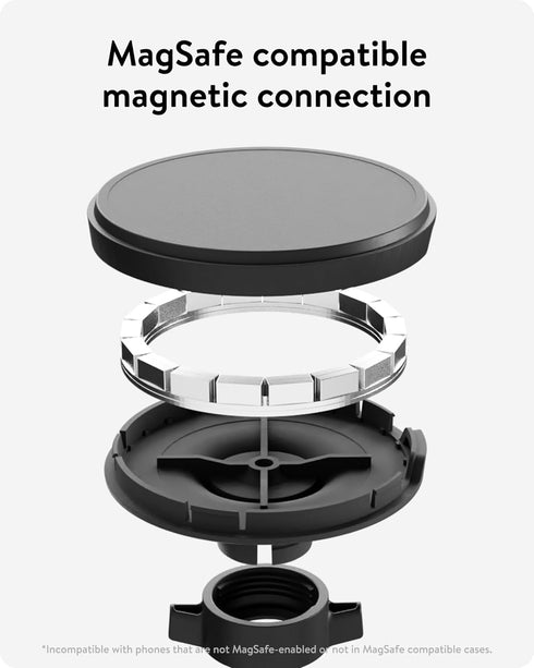 Mous MagSafe Compatible Vent Mount, MagSafe Car Mount for iPhone 15, 14, 13, 12 Series Phones, MagSafe Accessories