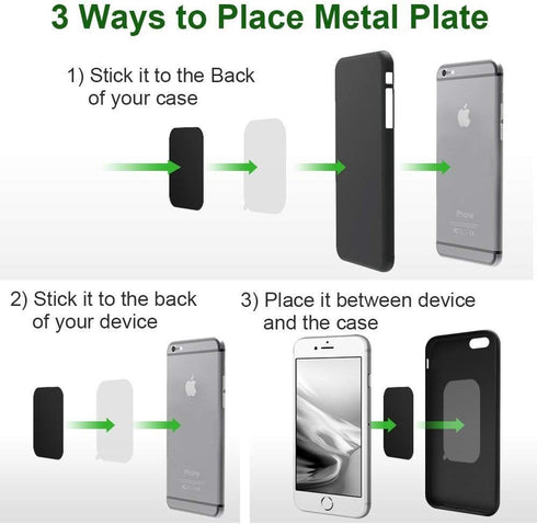 Great 1 3M 6 6 Universal Metal Plates with Adhesive for All Magnetic Car Mounts, Cell Phone, Tablet Holder