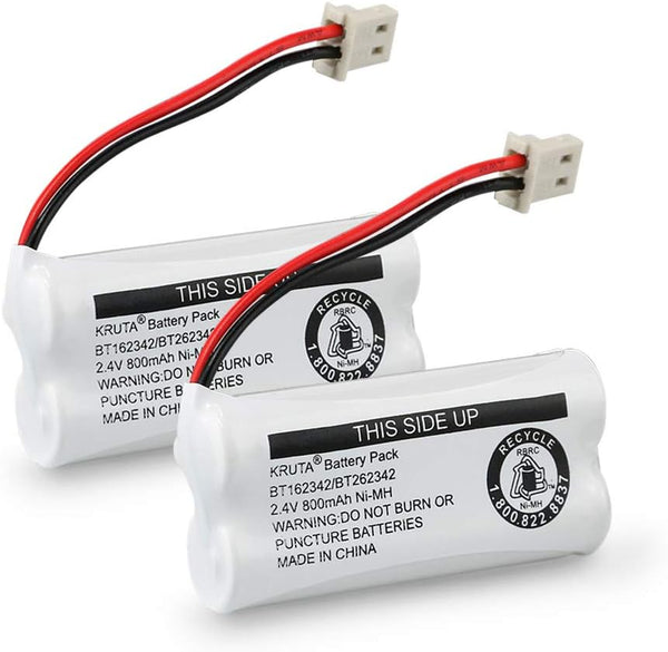 Kruta BT162342 BT262342 Cordless Phone Batteries Compatible with BT183342 BT283342 BT166342 BT266342 VTech