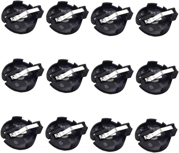LampVPath (Pack of 12 CR2032 2025 2015 Battery Holder, Coin Cell Button Socket