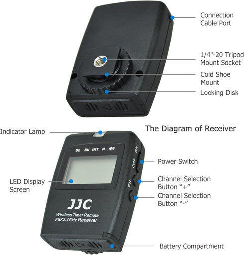 JJC Wireless Intervalometer Timer Remote Control Shutter Release for Fuji Fujifilm X-T5, X-T4, X-T3, X-T30, X-T20