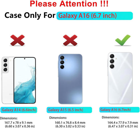 Qinmay A16 5G 3-Layer A16,WineRedPink Phone Case for Samsung Galaxy Case with HD Screen Protector, Heavy Duty