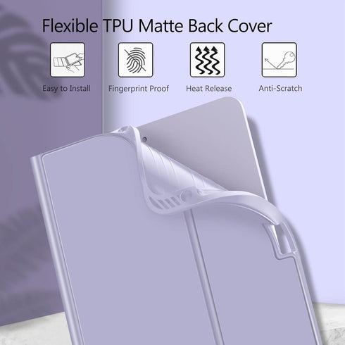 Fintie Keyboard Case for iPad Air 11-inch M2 (2024), Detachable Bluetooth Keyboard, Soft TPU Back Cover, Lilac Purple