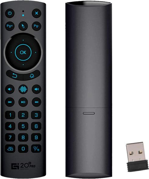 Bluetooth Voice Remote Control, USB Wireless Backlit Air Remote Mouse with IR Learning for PC, Projector, Smart TV