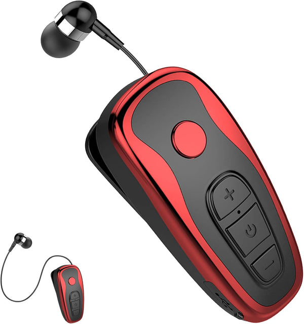Retractable Wireless Headset, Wireless Headphones for Business Office, Driver Earbud with Clip, Retractable Noise