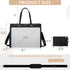LOVEVOOK Laptop Bag for Women, 15.6 Inch Canvas Laptop Tote Bag, Large Capacity Work Bag with Clutch Purse, Computer
