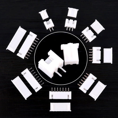 Glarks 1180 Pieces 2.54mm 2/3/4/5/6/7/8/9 Pin Housing Adapter Cable Connector Socket Male and Female with JST-XHP