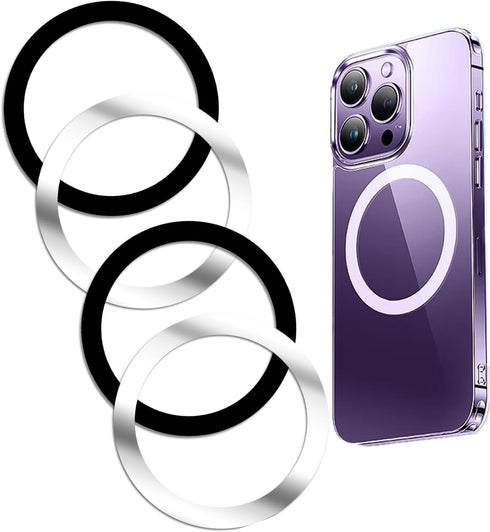 WYNK Universal Metal Rings - Compatible with Apple Magsafe Charger/Wallet/Battery Pack, 4 PCS for iPhone and Samsung