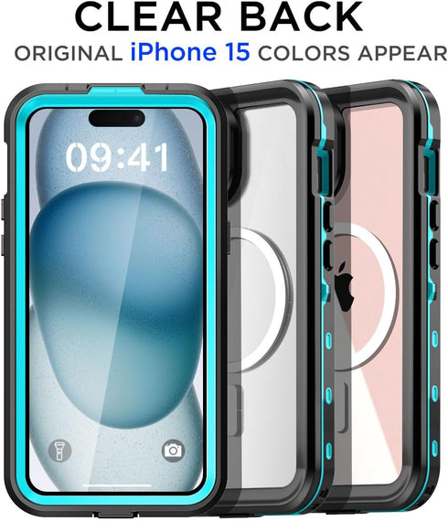 AICase Waterproof Case for iPhone 15 (6.1") with MagSafe, Snowproof Dustproof Shockproof IP68 Full Body Protection