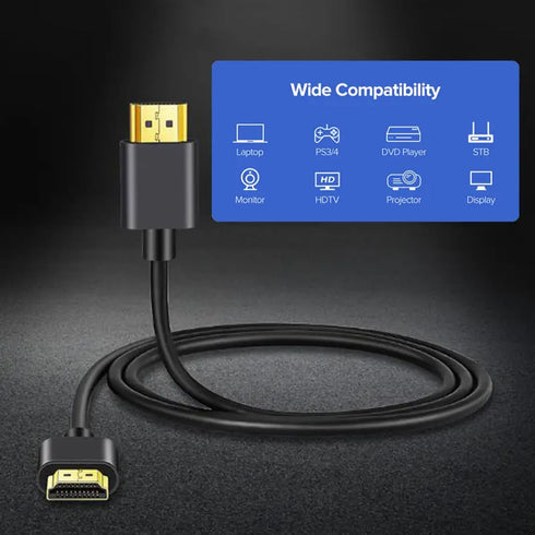 Generic 4K 2.0 3.3ft (1m), 18Gbps, 60Hz, 2160p, High-Speed HDMI Cable UHD Deep Color, Male-to-Male, Ethernet & ARC