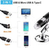 USB Digital Microscope, 1600x Magnification Endoscope Camera with Metal Stand for Windows, Android, and Mac