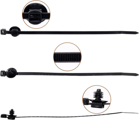 Fir Tree Nylon Push Mount Cable Zip Ties, 8 inch Adjustable Self Locking Tie Wire Clip Holder (20 Pack)