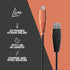 Skullcandy 15W Lightning Cable, USB A to Lightning Charger & Sync Cable for iPhone/Pro/Max, 4ft - Black/Orange