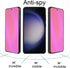 2 Pack Anti-Blue Privacy Tempered Glass for Samsung Galaxy S23 Plus/Galaxy S22 Plus Mirror Anti-Spy Screen Protector Film Electroplated Gradient Colorful Support Finger Unlock 6.6 inch