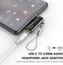 MOSWAG USB C to 3.5mm Jack Adapter, Right Angle Type USB C to AUX Jack Adapter, Compatible with Samsung S23 S22