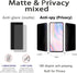 TUFF STONE iPhone 15 Pro Max 5G Screen Protector: 5 MattePrivacy Glass + 2 Lens Protectors, 9H Hardness, Shatterproof.