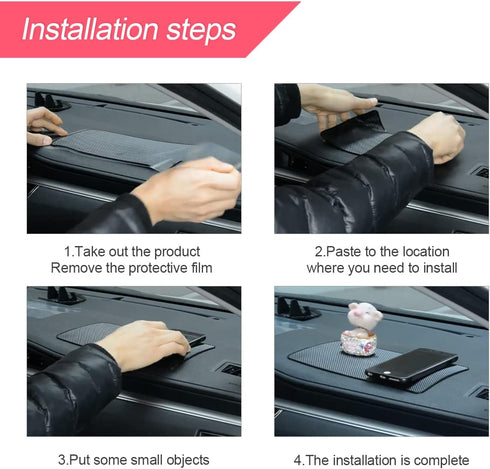 Car Dashboard Anti-Slip Rubber Pad, 10.6"x 5.9" Universal Non-Slip Sticky Mat for Phones and Electronic Devices