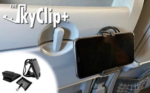 The SkyClip+ Phone & Tablet Holder - Inflight Phone Mount & Stand for Air Travel, Home and Office Use - Compatible with
