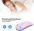 Wireless Bluetooth Mouse, LED Rechargeable Laptop Mouse, Portable Dual Mode Connection (BT5.2 and USB 2.4G), Slim (Pink)