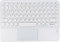 Wireless Bluetooth Keyboard - 10 inch Portable Rechargeable Keyboard with Touchpad for iOS/Android/Windows, White